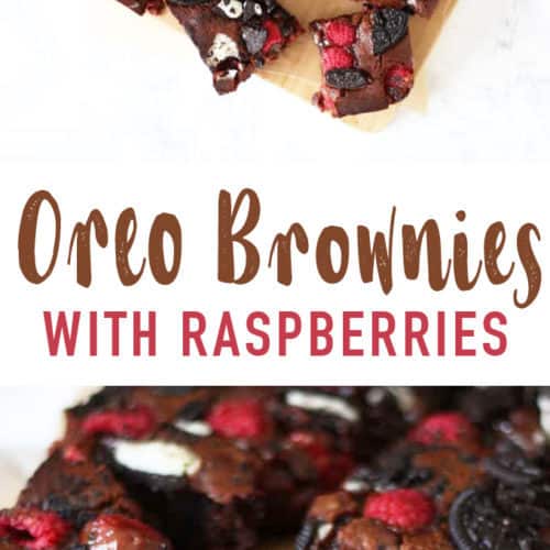 Fudgy, gooey, Oreo Brownies with Raspberries - Dense, fudge brownies with a double layer of Oreo cookies and raspberries. Because fresh fruit in brownies cancels out the chocolate, right? Heavy on the chocolate but with a touch of freshness from the fruit and crunch from the biscuits.
