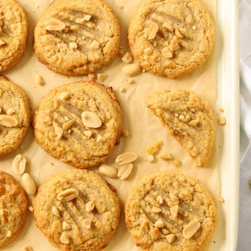 peanut butter cookies with nut sprinkles