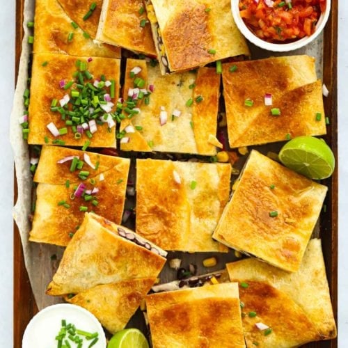 Easy Quesadillas Sheet pan recipe.
