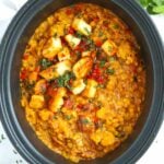 Simple Slow Cooker recipe for Red Lentil Dahl. The cooked dish.