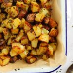 Close up of parmentier potatoes as a delicious side dish.